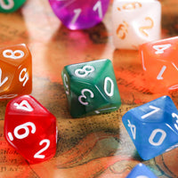 TecUnite 25 Pcs Polyhedral Dice Set, Transparent Mixed Color - Mix Color / 10 Sides - image 4