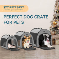 PETSFIT Portable Dog Crate, Travel Dog Crate, Roomy - Grey / 16.5"L x 16.0"W x 19.0"H - image 2