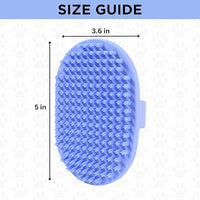 Dog Grooming Bath Brush, Pet Rubber Brush For Shower Scrubbing & Soothing Massage, Ideal for Long & Short Haired Dogs and Cats, Essential Puppy Grooming Accessories, Short Pins [We Love Doodles]