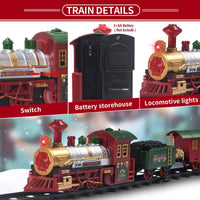 PUSITI classic Christmas train set with engine, coach, cargo car, coal car and track - view 4