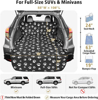 SUV Cargo Liner for Dogs - Trunk Cover for SUV with Bumper Flap Protector – Essentials for Dogs - Paw Print / Extra Large: 55'' x 106" - image 2
