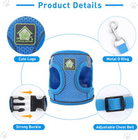 Cat Vest Harness and Leash Set - Blue / X-Small (Chest: 8"-9") - image 4