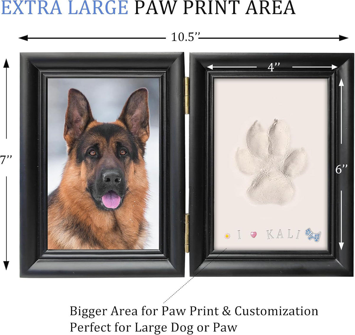 MYPAWLETS Clay Paw Print Kit for Dog Cat - Medium-Large Black - image 2