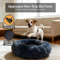 Comfort Donut Dog Bed, Ultra-Soft Pet Bed with Neck Support - 24''Lx24''Wx8''Th / Gray - image 3
