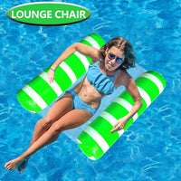 Inflatable Pool Floats Adult Size Water Hammock - Blue & Green - image 3