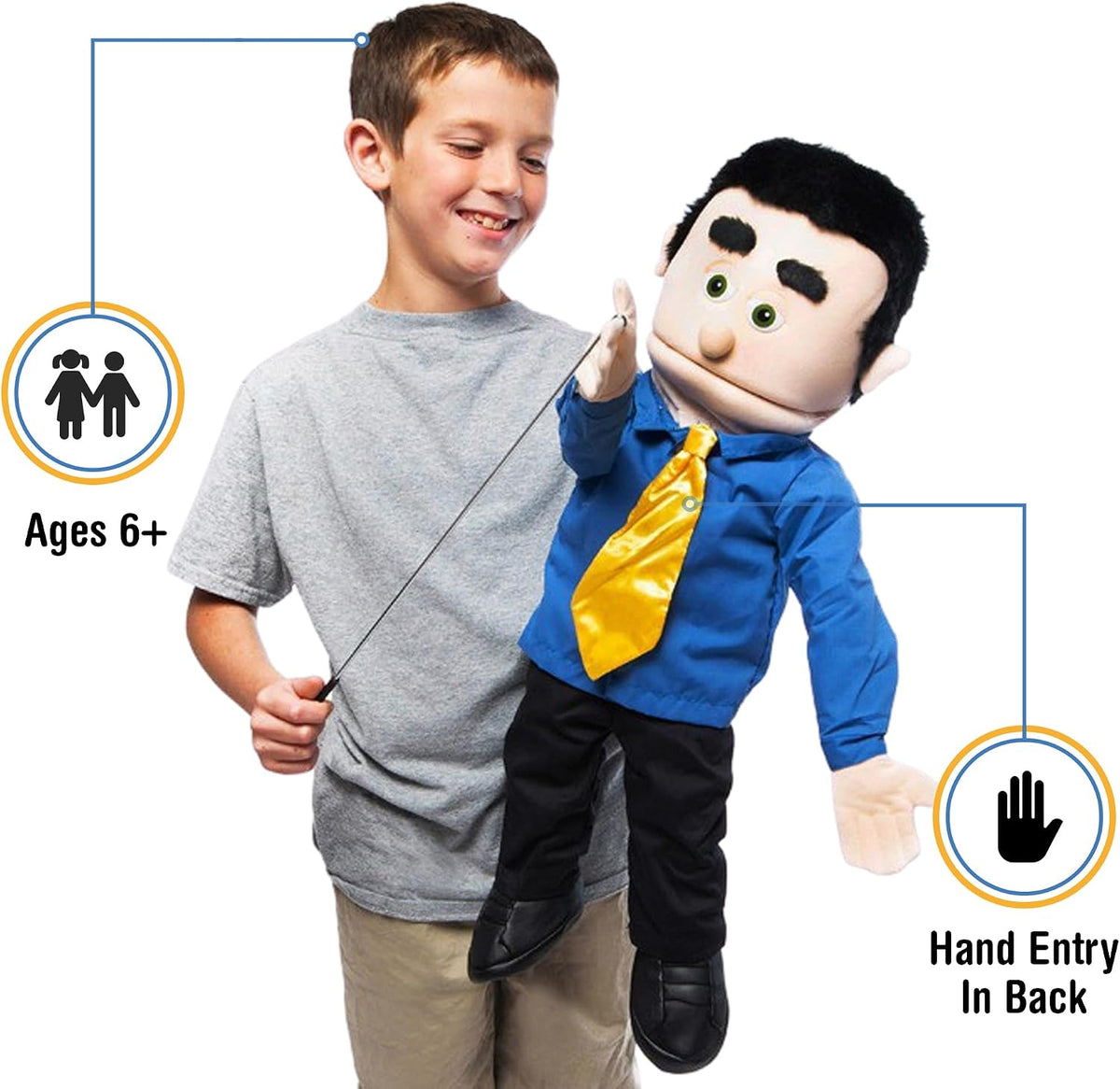 Silly Puppets George 25 inch full body ventriloquist puppet dressed as a businessman - view 2