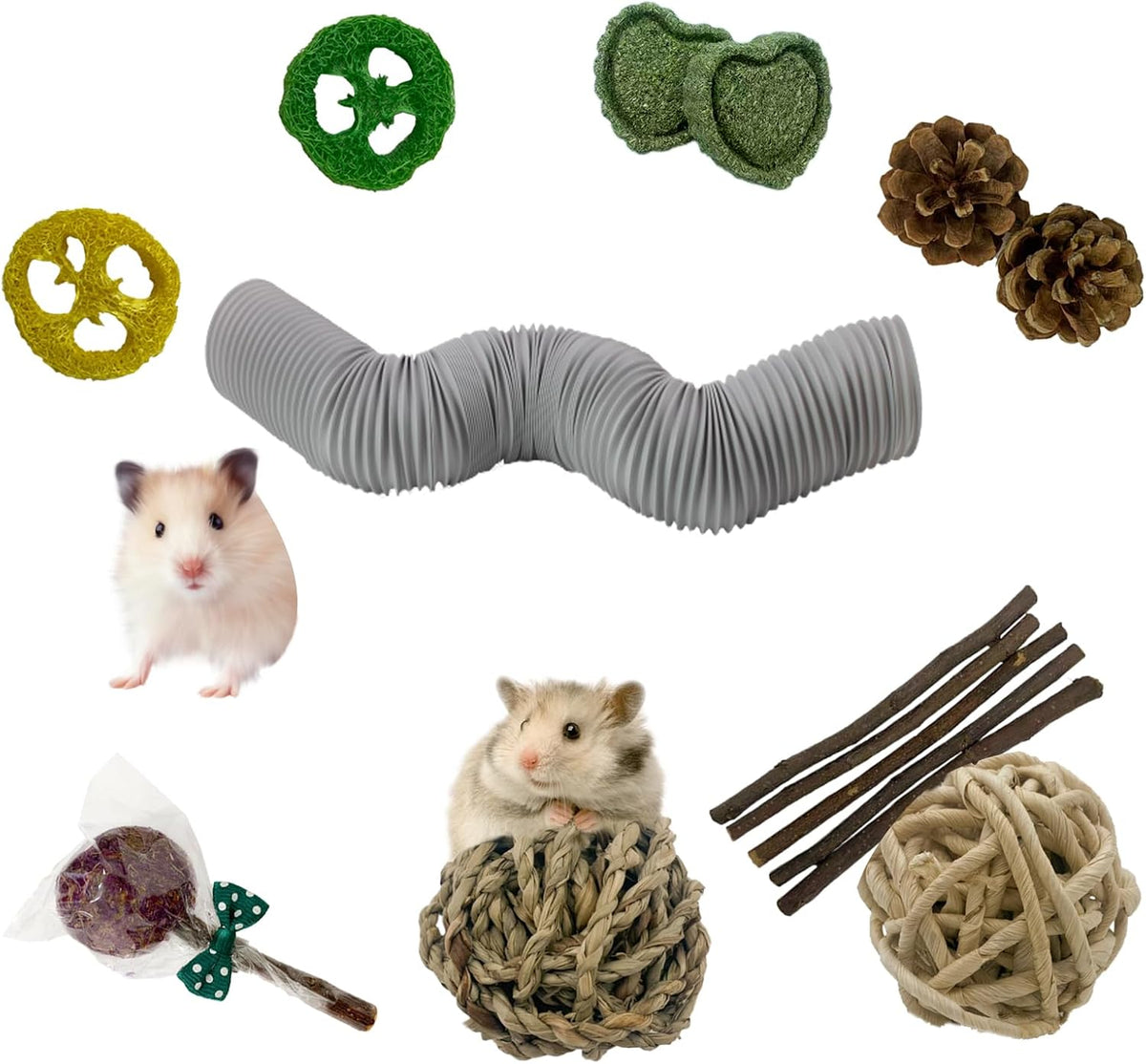 Plastic Hamster Tunnels, Small Animal Tubes - 【Grey】 / 【1 PCS】
