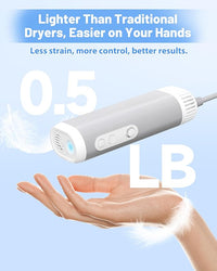 Hands-Free Dog Hair Dryer – Low Noise Pet Grooming Blower for Small & Medium Dogs Cats, Fast Drying, Adjustable Heat & Speed, Portable (Gray)