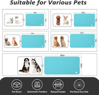 HotLive Dog Food Mat, Absorbent Cat Mat for Food and Water - Paw Teal / 19"L x 12"W - image 4