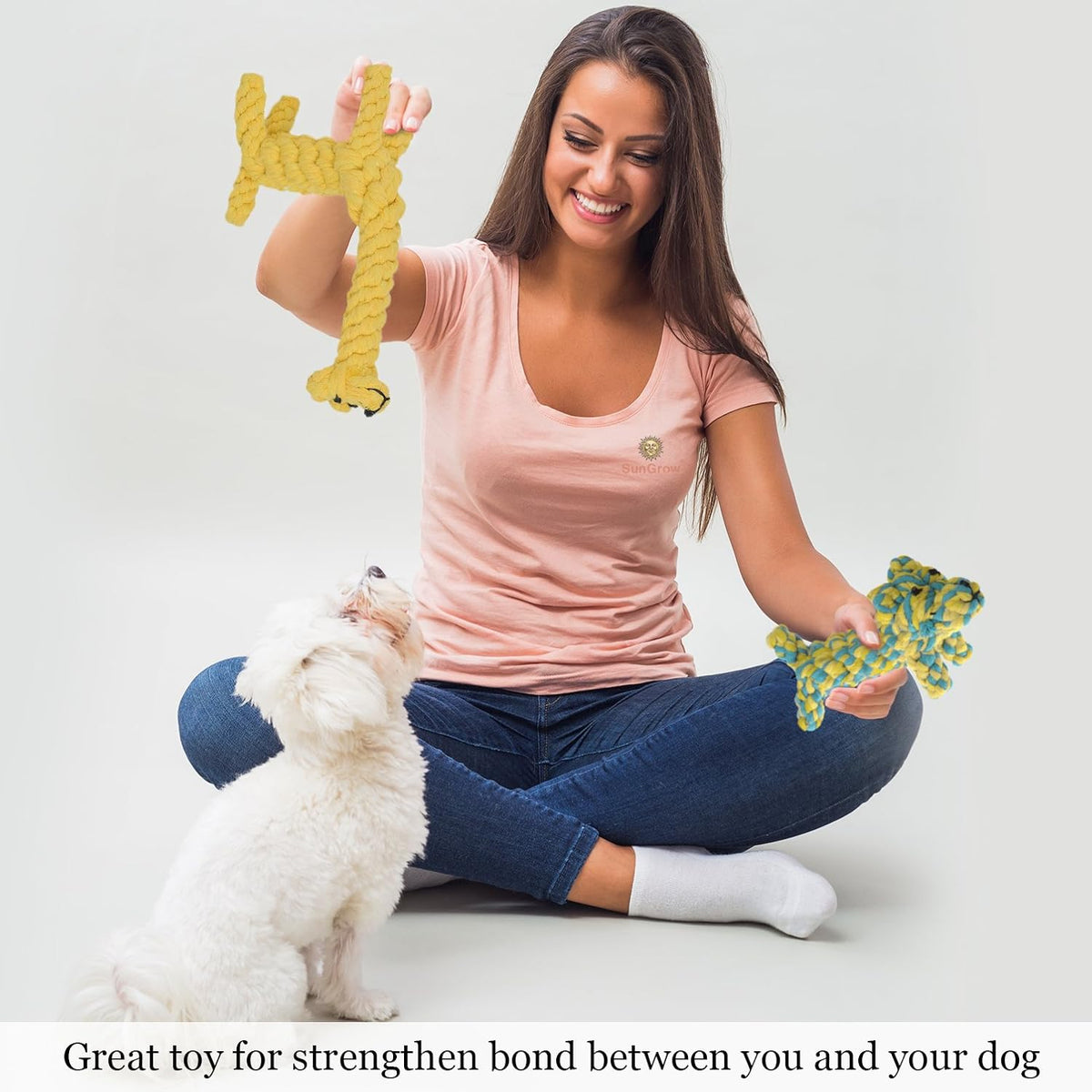 SunGrow Cotton Rope Dog Toys - 2 Pieces ( Giraffe, and Dog ) - image 3