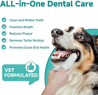 Pet Dental Finger Wipes for Dogs & Cats, Dog Teeth Cleaning Wipes Tooth Brushing Kit by Remove Plaque and Tartar & Freshens Breath Buildup No-Rinse Dog Finger Toothbrush