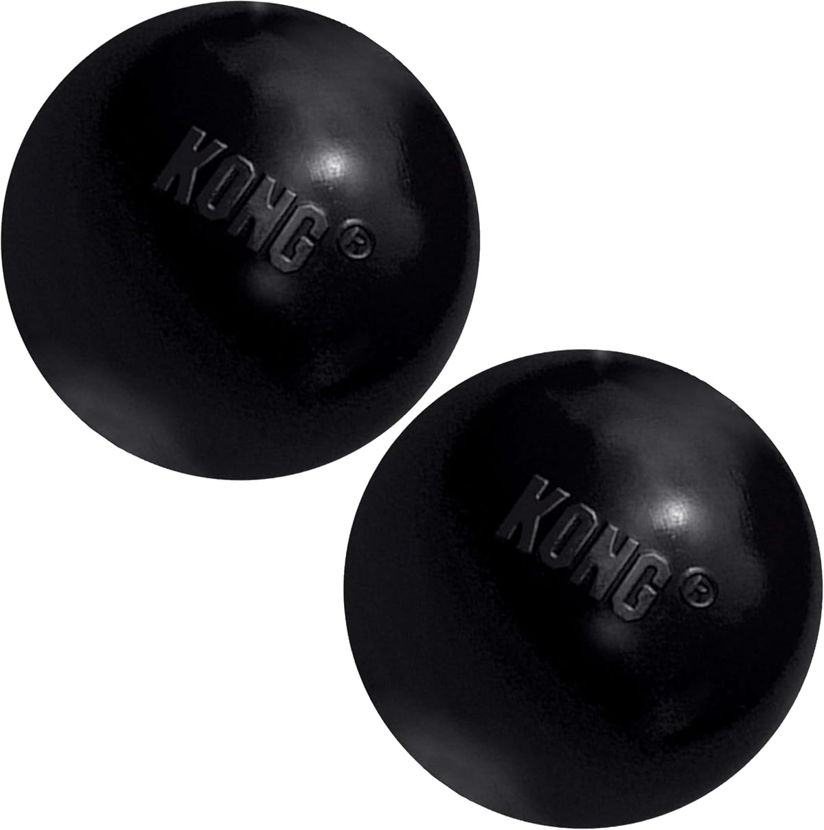 KONG Extreme Ball with Hole, Fetch Toy, Black - Medium(2-Pack)