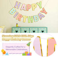 Pre-Strung Happy Birthday Banner - Macaron - image 3