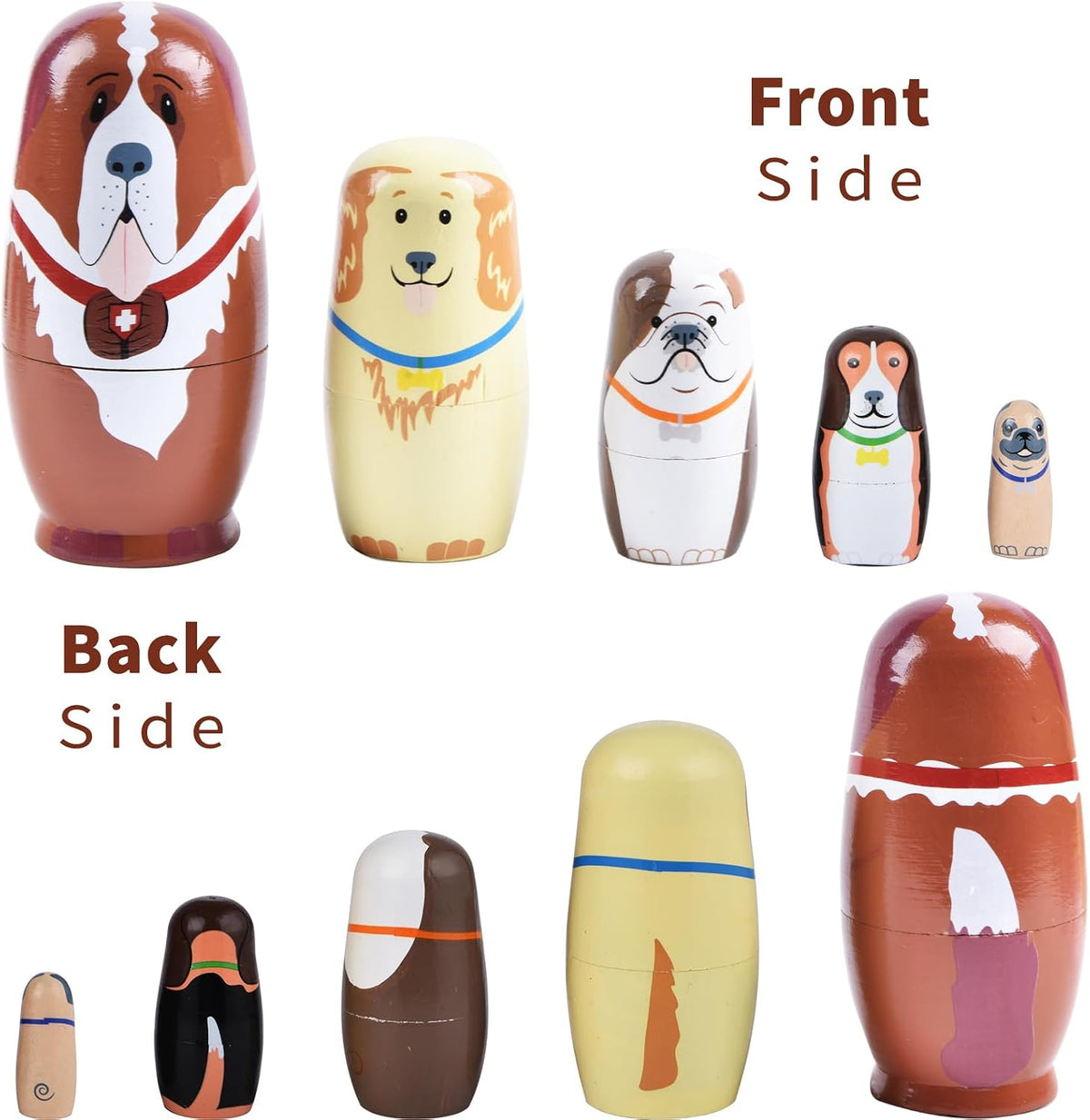 Russian Nesting Dolls, Bear Wooden Stacking Set - Dog - image 3