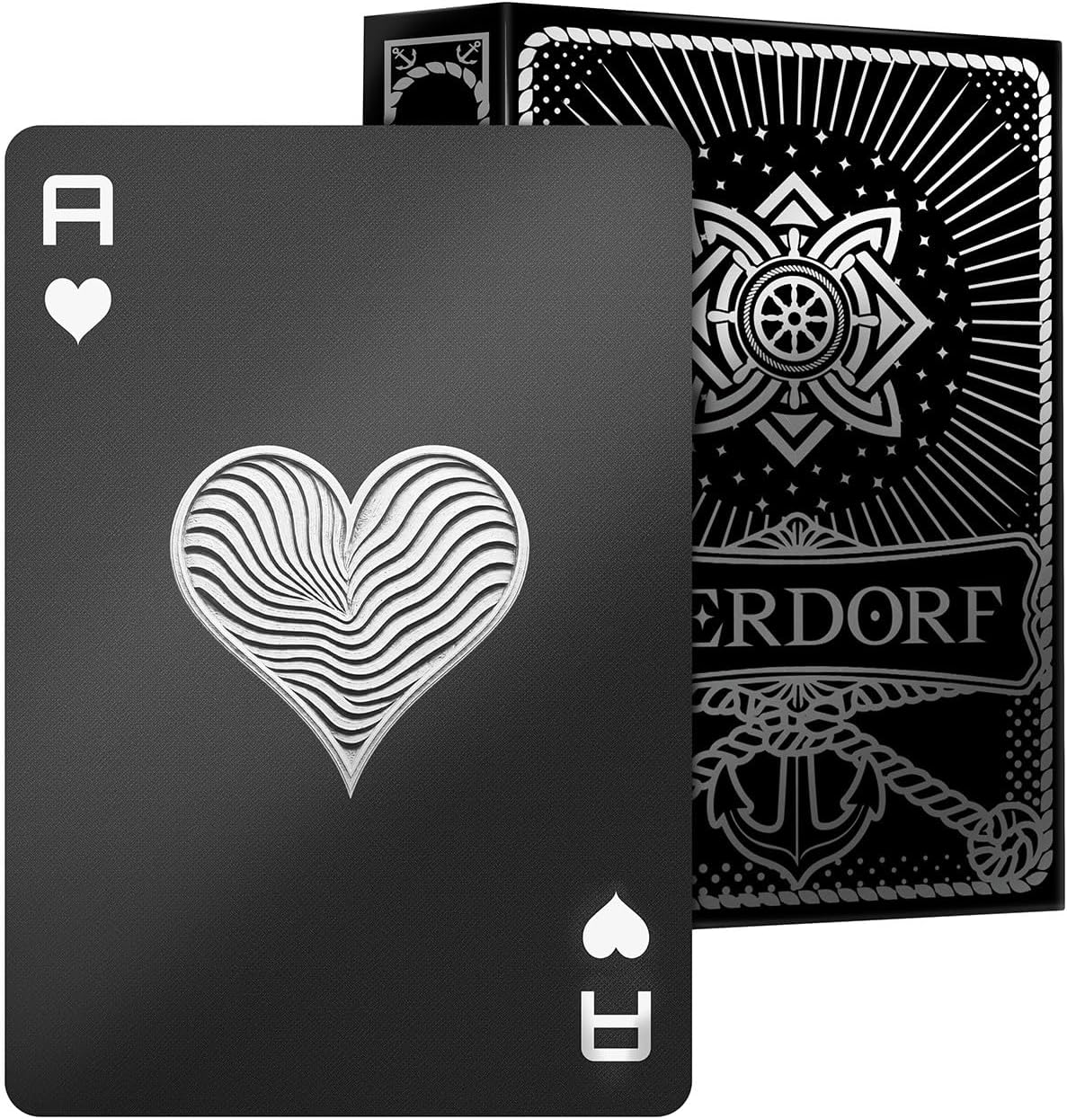 BIERDORF Waterproof Playing Cards, Deck of Cards, Poker Size – Fun for Kids & Family - Hydrogriptex Black