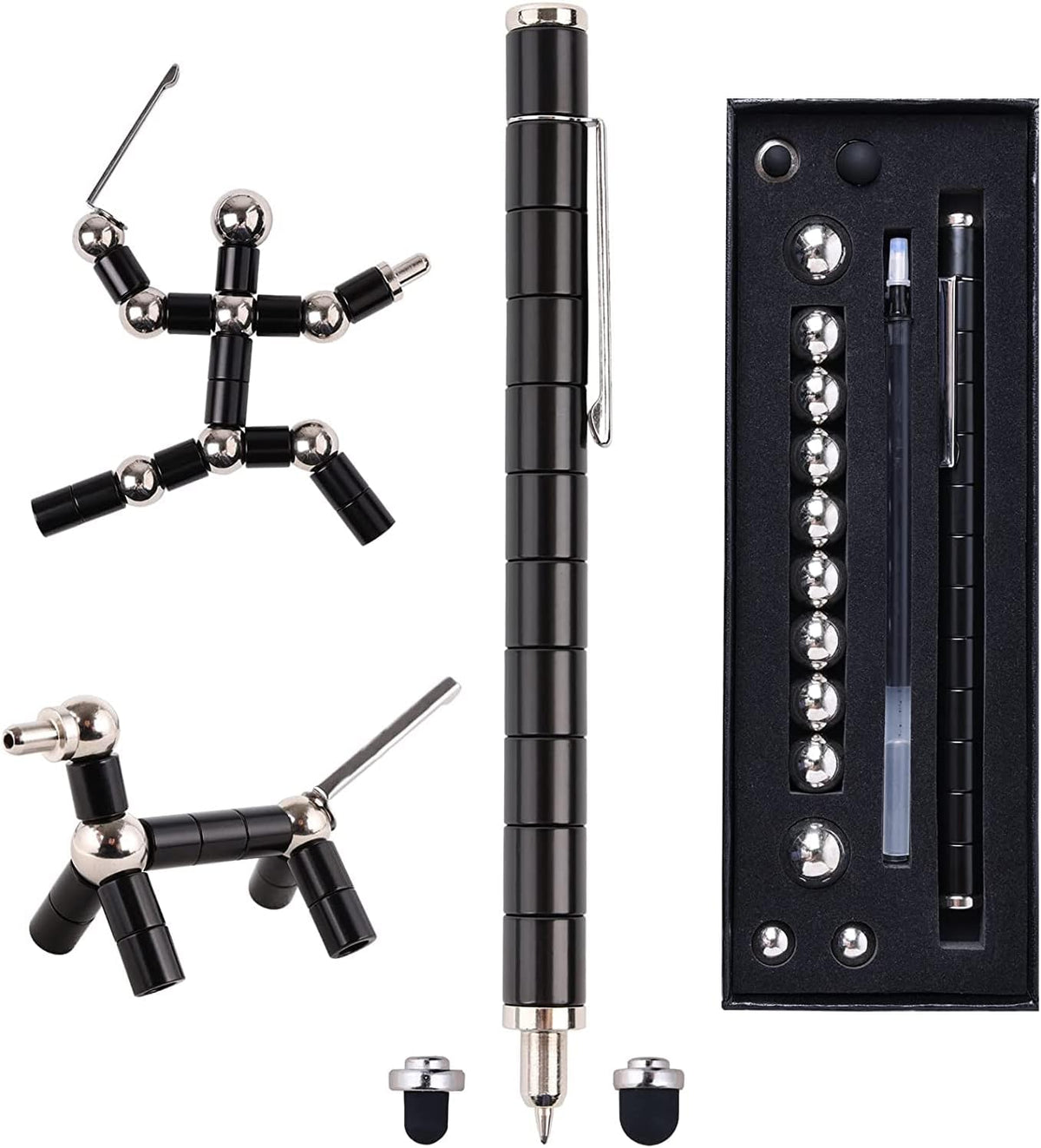 Fidget Pen, Decompression Magnetic Fidget Toy Pen - Black - image 3