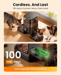 oneisall Automatic Cat Feeder for 2 Cats Pets, 20 Cups/5L – Essentials for Cats - Cordless WiFi - image 2