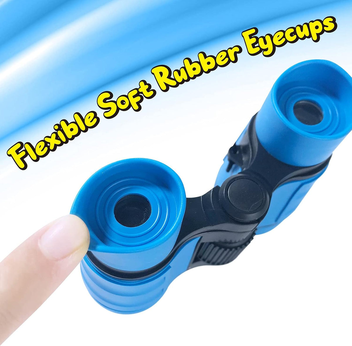 ESSENSON binoculars for kids, set of 2 in blue and black with neck straps and carrying bags - view 6