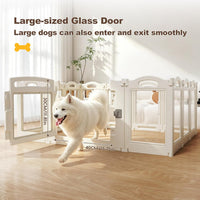 Foldable Clear Acrylic Dog Playpen with Door - White / 14 panels + 1 door / 23.6 inches - image 3
