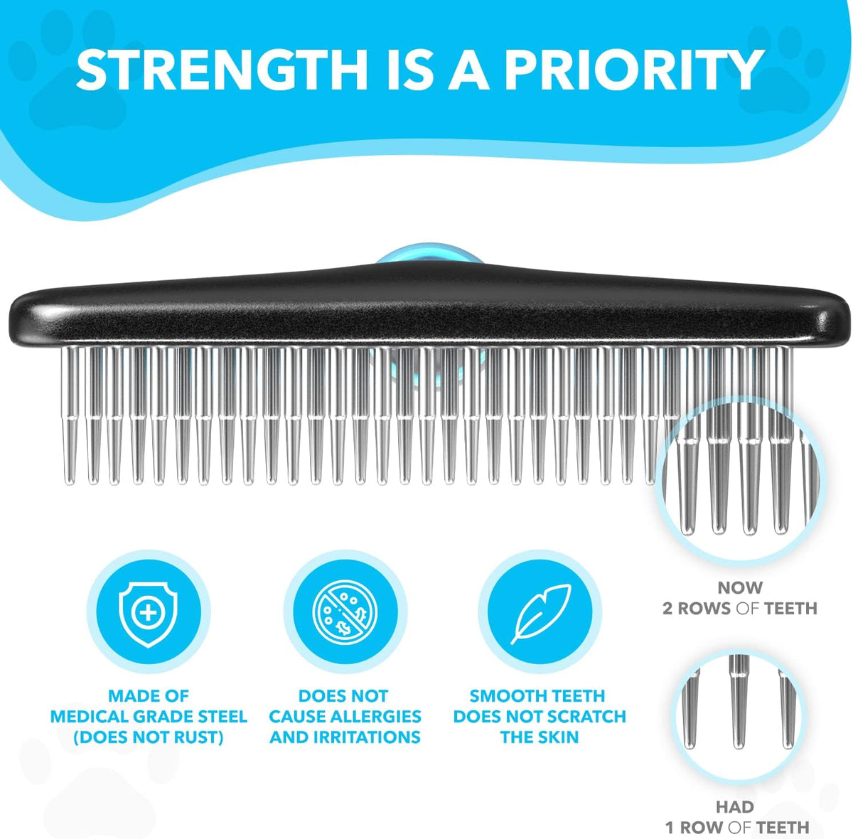 DOGI Deshedding Brush, Undercoat Rake for Dogs, Cats, Matted - Blue - image 4