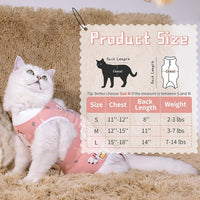 2-pack cat recovery suit for female cats with wide abdomen, drawstring and velcro - view 2
