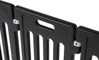 BIRDROCK HOME Dog Playpen w/Door, 12 Panel, 25.6in H | Strong Plastic, Non-Slip Puppy Playpen, Secure Pet Gate | Indoor Outdoor Fence | Configurable Panels | Small to Medium Pets - Black