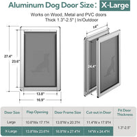 [Parab House] Full Seal-Flaps XL Dog Door for Doors - Silvery White / X-Large - image 2