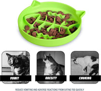 Silicone Cat Slow Feeder Bowl with Suction Cups - 1 CUP / Blue+ Green - image 4