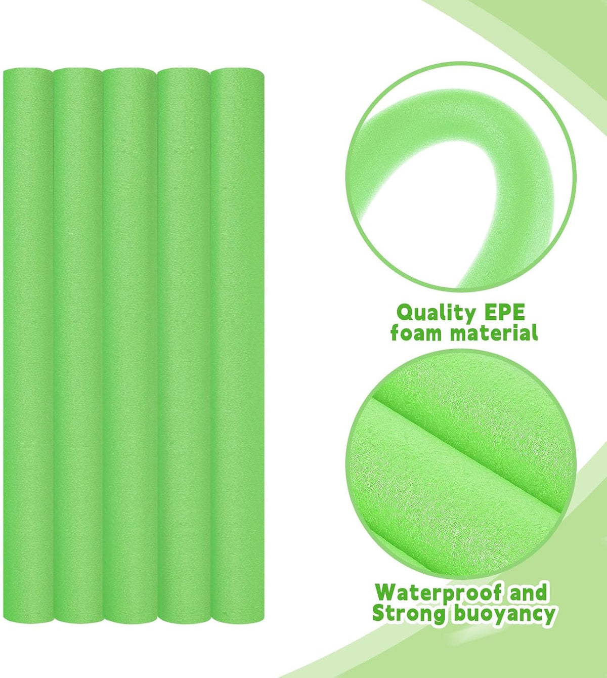 Hanaive white foam pool noodles, 6 pack, 52 inches long with hollow centers - view 17