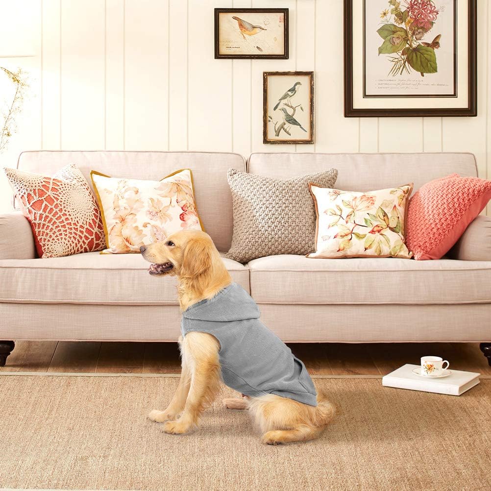 Fleece Dog Hoodie with Pouch, Green S – Essentials for Dogs - X-Large / Grey - image 4
