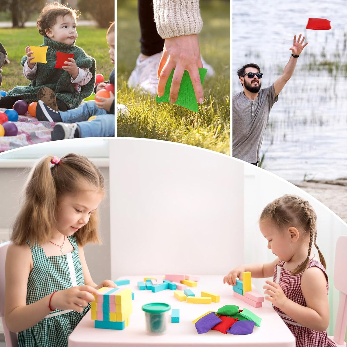 Small Colorful Nylon Bean Bags for Hand Toss Games - 2.7in-10 Pcs - image 4