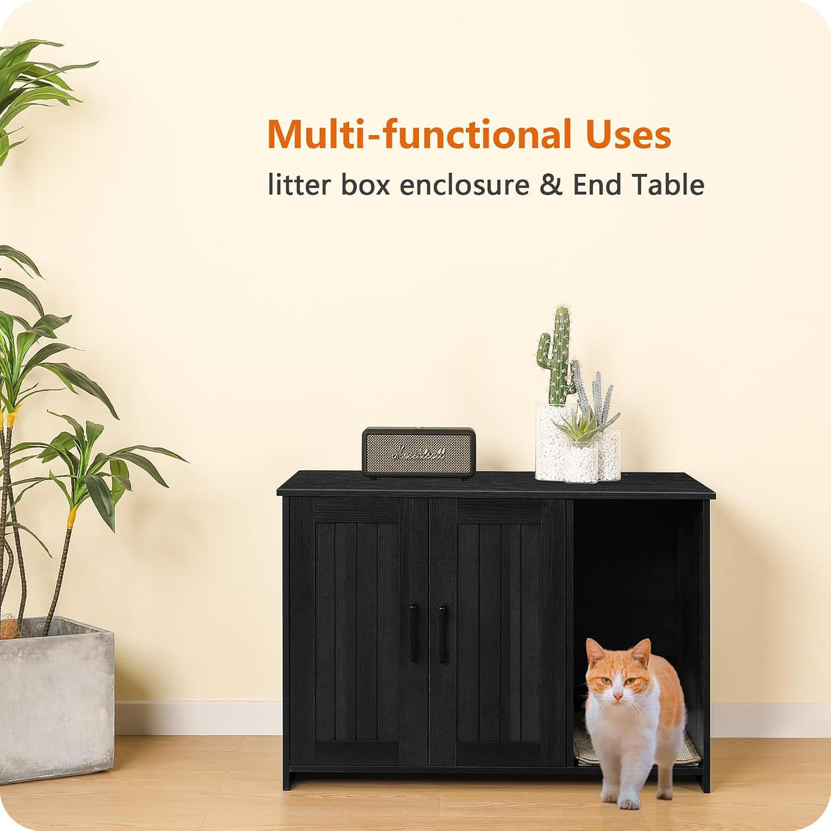 Cat Litter Box Enclosure, with Scratching Mat - Dark Grey / 31.5"L x 19.7"W x 21.7"H - image 2