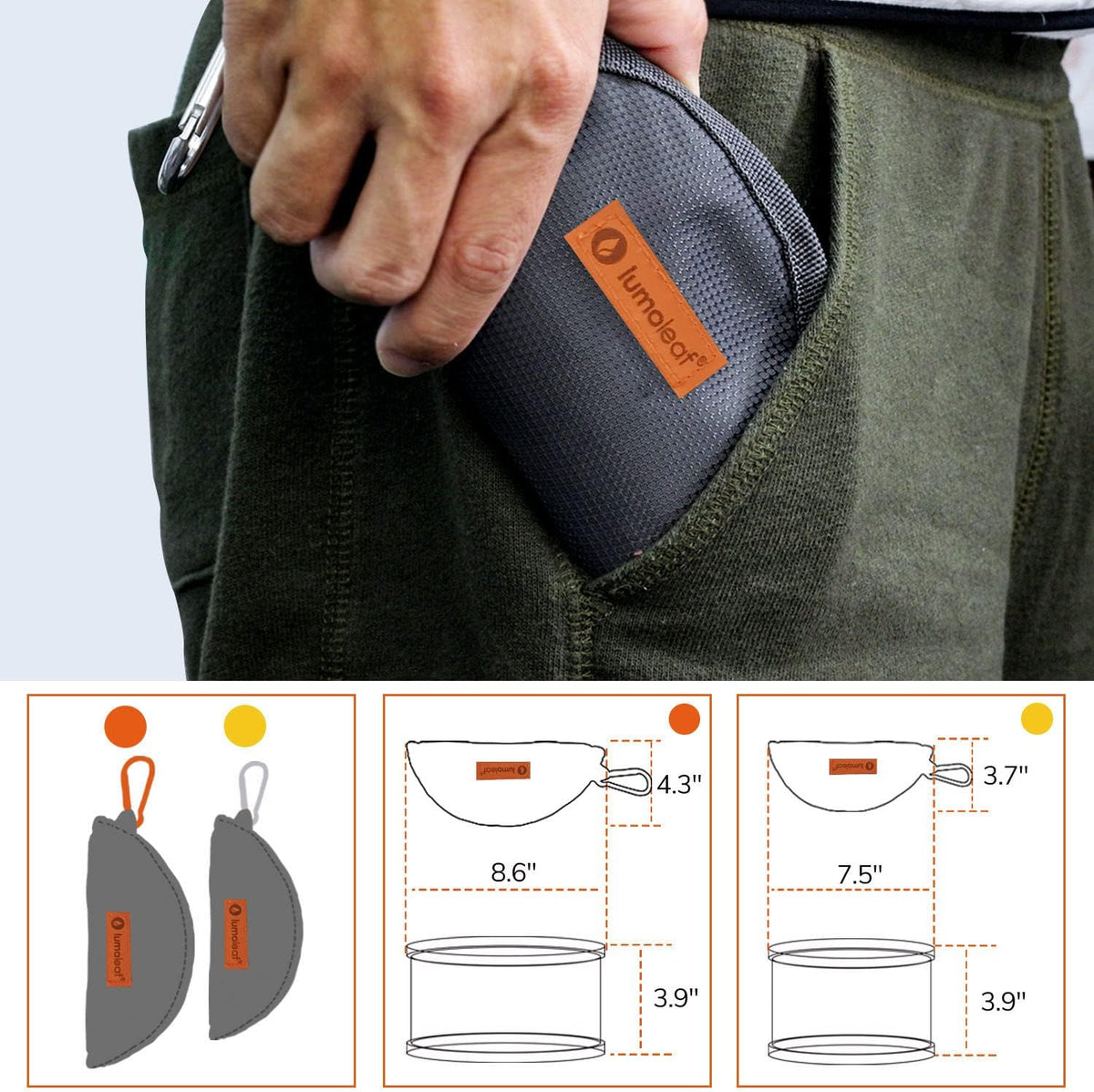 Collapsible Dog Travel Bowl - Orange and Yellow - image 4