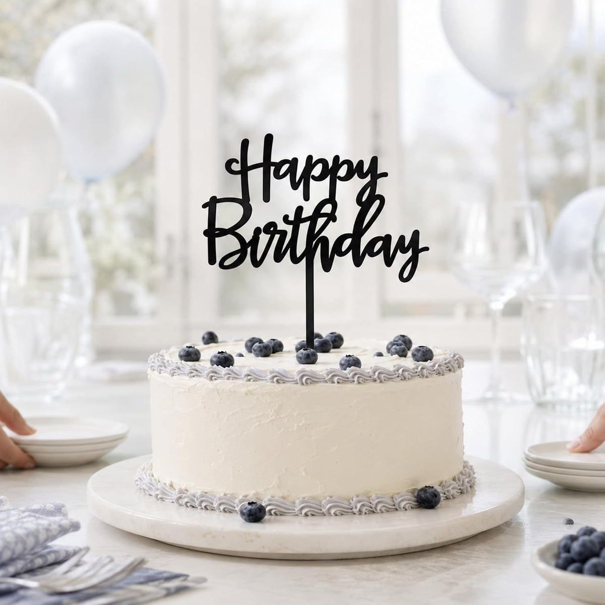 CC TOWN mirrored gold acrylic happy birthday cake topper, 6 by 7 inches - view 10