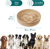 vancasso Slow Feeder Dog Bowl - M - 1.5 Cups / Khaki - image 2