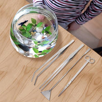 Hiceeden 4 Pcs 15 Inch Long Aquarium Aquascape Tools, Stainless Steel Aquascaping Tools Kit Include Aquarium Tweezer, Scissor, Spatula, Aquatic Plants Tool Set with Storage Pouch for Fish Tank