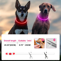 2 Packs Light Up Dog Collar - Pink+Red - image 4