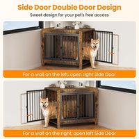 Dog Crate Furniture, Dog Crate End Table for Medium and Large Dogs,Wooden Cage Kennel Furniture Indoor, Modern Dog Crate with Multi-Purpose Removable Tray, Double-Doors Dog Furniture