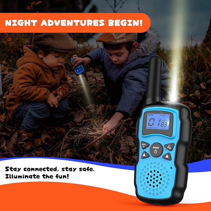 Wishouse Walkie Talkies for Kids Rechargeable Long Range,4 5 6 7 8 Year Old Boy Girl Birthday Gift,Camping Games Cool Toys Ideas for Children with 6000mAh Batteries,Flashlight,Lanyard,2 Pack Pink Blue