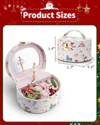 VLANDO Musical Jewelry Box for Girls - E.Christmas White - image 4