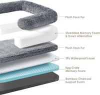 EHEYCIGA Orthopedic Foldable Human Dog Bed, 72x44x11 - 72x44x11(Folded 44x36) / Grey - image 3