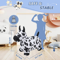 EKEPE inflatable bouncy hopper cow and horse with plush covers and hand pump - view 4
