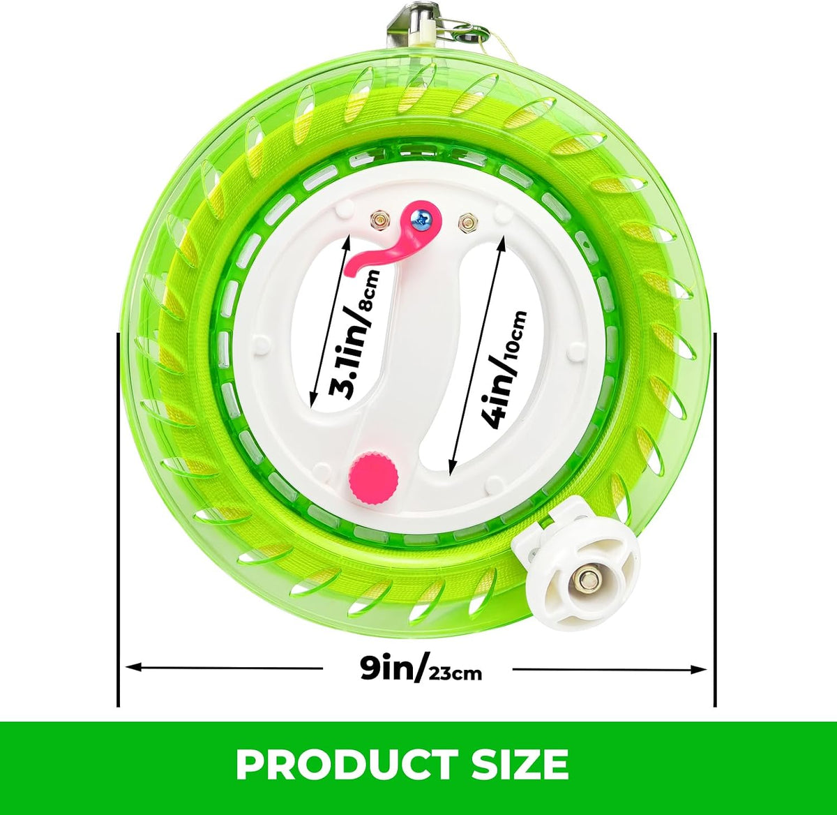 7.2in Kite Reels for Teens - Green Kite Reel With Brake / 9 inch - image 2