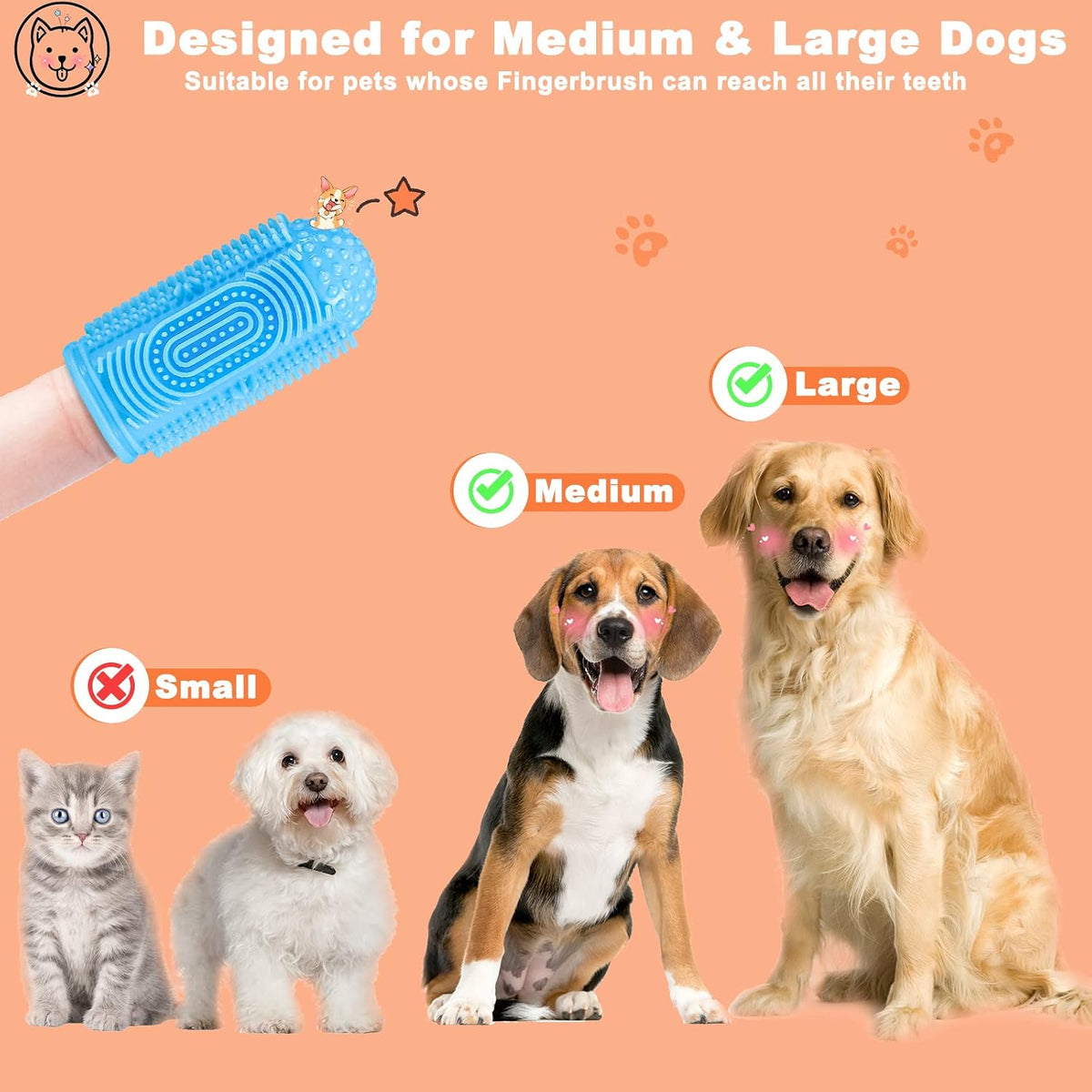 Dog finger toothbrush 4-pack in soft food-grade silicone - view 4
