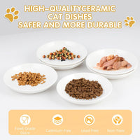 6 Pack Cat Food Bowl, Ceramic Cat Bowls - White-C - image 3