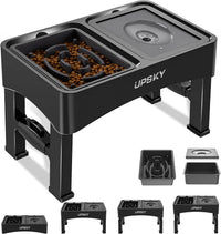 UPSKY 2-in-1 Elevated Dog Bowls Set with 4 Height Adjustable Stand - no