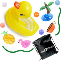Dog Pool Floats Set, Dog Float Raft with Collapsible Dog Bowl - Yellow - image 4