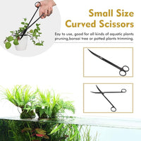 hygger Long Stainless Steel Premium Aquarium Tools, 4 PCS Aquatic Plant Tweezers Scissors Spatula Kits Comes with 1 Cleaning Cloth, for Fish Tank Starters