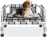 Elevated Dog Bed with with Guardrail - Cushion-S