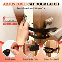 TGIOW Cat Door Latch with Stabilizer, Keep Door Open 2.5-6.5" - 2pcs-black - image 3
